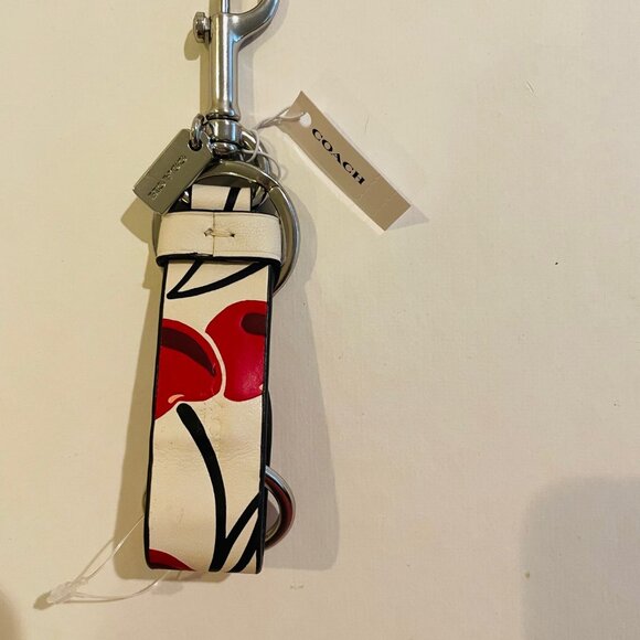 COACH TRIGGER SNAP BAG CHARM KEY FOB W/ CHERRY PRINT: Red,white CZ088 - Picture 11 of 16